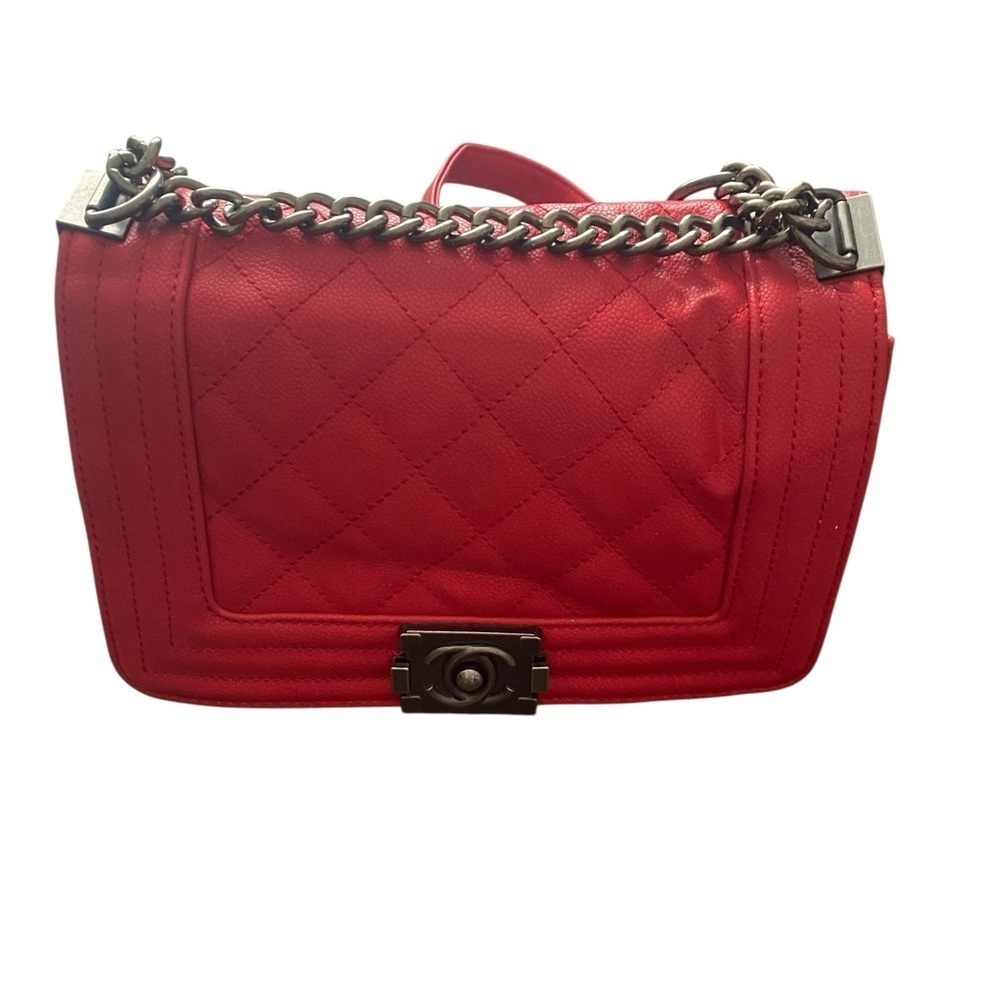 Red Quilted Crossbody Shoulder bag - Picture 2 of 16